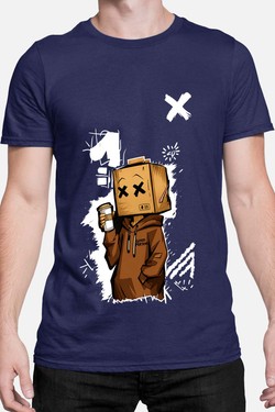 FOLDED BOY - Tshirt Homme-BLEU ROI