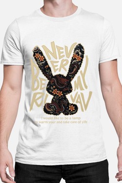 NEVER BE MY R - Tshirt Homme-BLANC