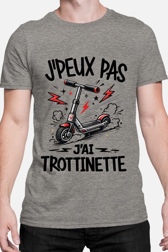 PEUX PAS... TROTINETTE STYL - TSHIRT HOMME-GRIS
