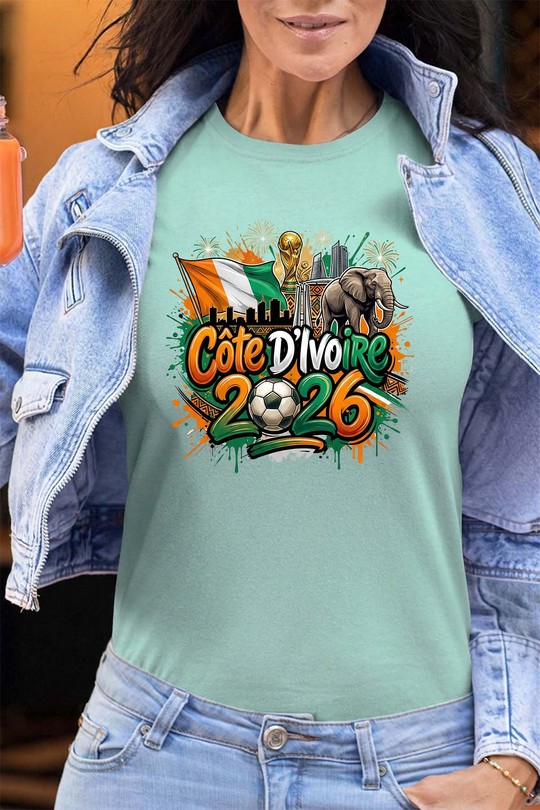 Cdm26 Cote d_ivoire - Tshirt Femme - FC-VERT D EAU