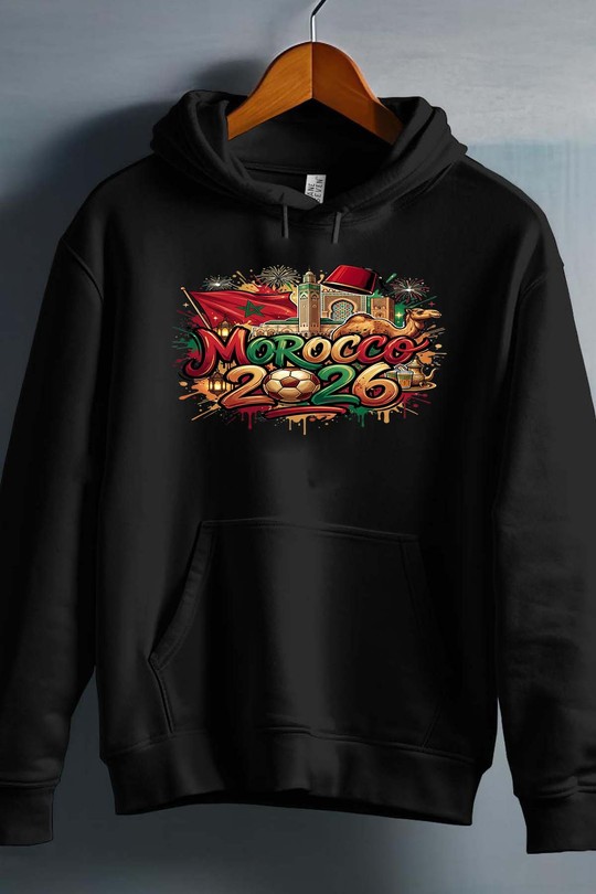 Cdm26 Morocco - Sweat capuche Homme-NOIR