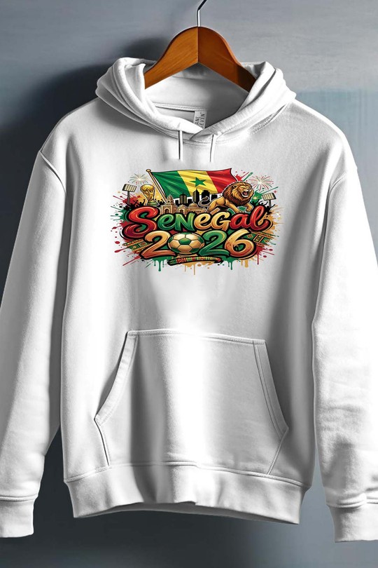 Cdm26 Senegal - Sweat capuche Homme-BLANC