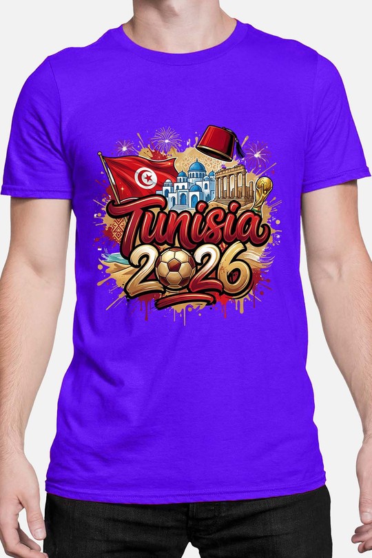 Cdm26 Tunisia - Tshirt Homme-BLEU ROI