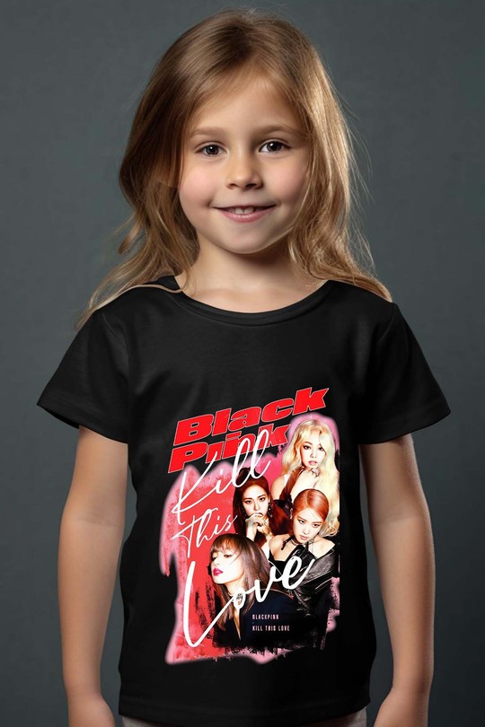 Black pink Bootleg 02 - Tshirt Fille-NOIR