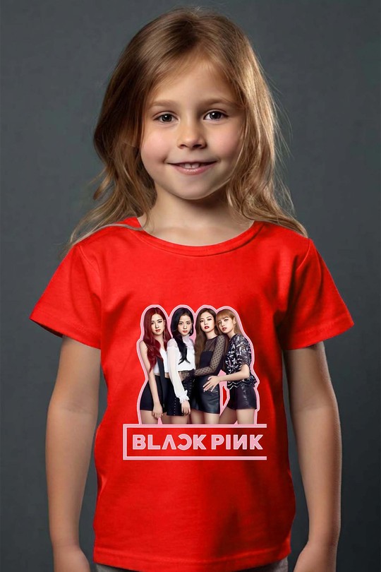 Black pink Girls fun - Tshirt Fille-ROUGE