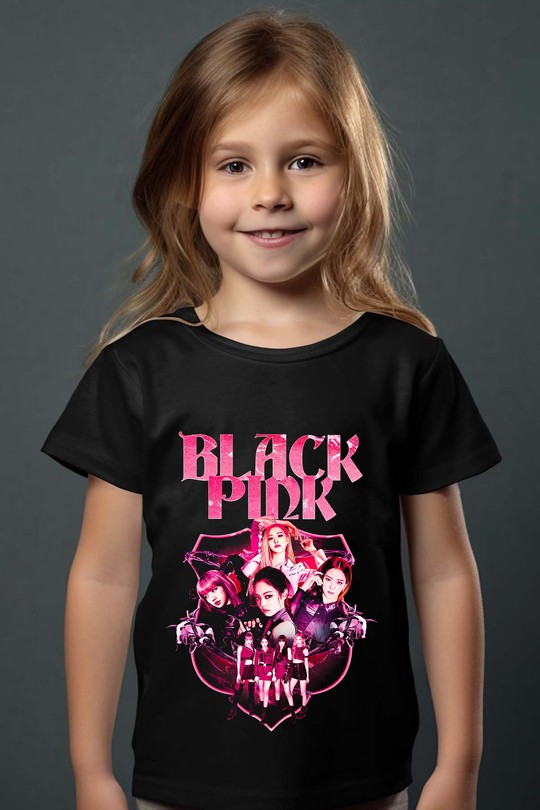 black pinky - Tshirt Fille-NOIR