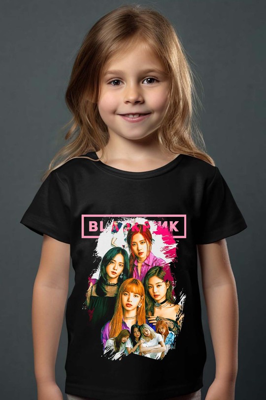 BLACKPINK Girly - Tshirt Fille-NOIR