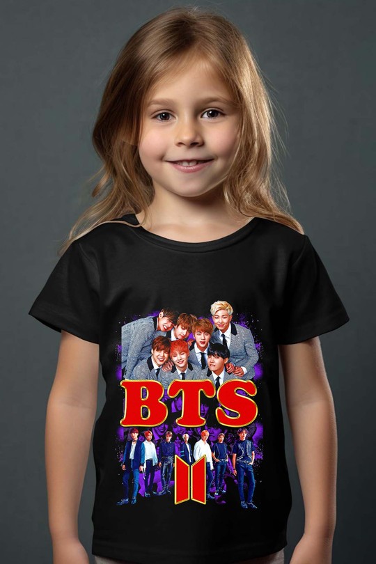 BTS Style - Tshirt Fille-NOIR