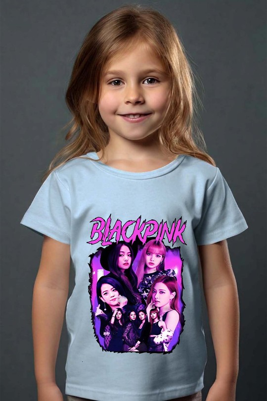 Black pink Bootleg 01 - Tshirt Fille - FC-BLEU CIEL