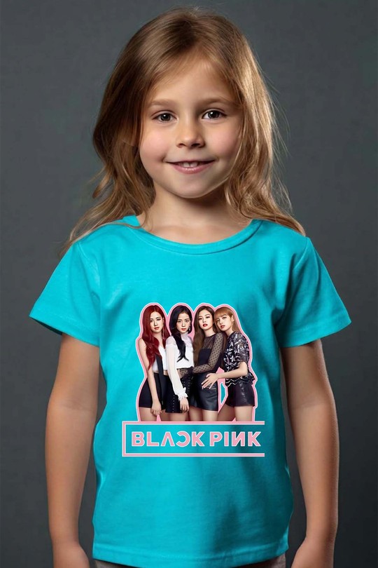 Black pink Girls fun - Tshirt Fille - FC-TURQUOISE