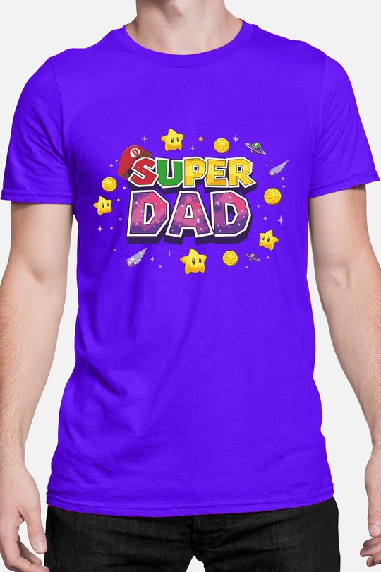 Super Dad Galaxy - Tshirt Homme-BLEU ROI