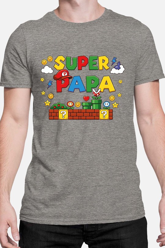 Super Papa Bros - Tshirt Homme-GRIS