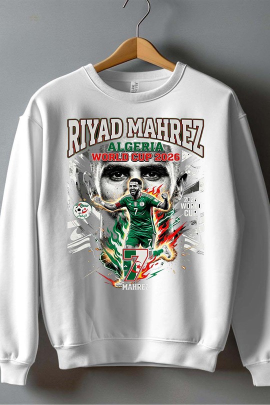 Mahrez BOOTLEG1 - Sweat Col Rond Homme-BLANC