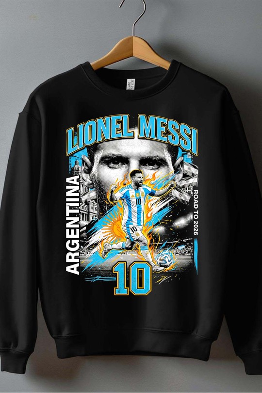 Messi BOOTLEG1 - Sweat Col Rond Homme-NOIR