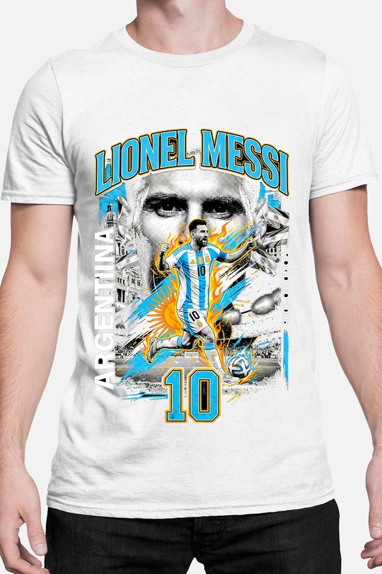 Messi BOOTLEG1 - Tshirt Homme-BLANC