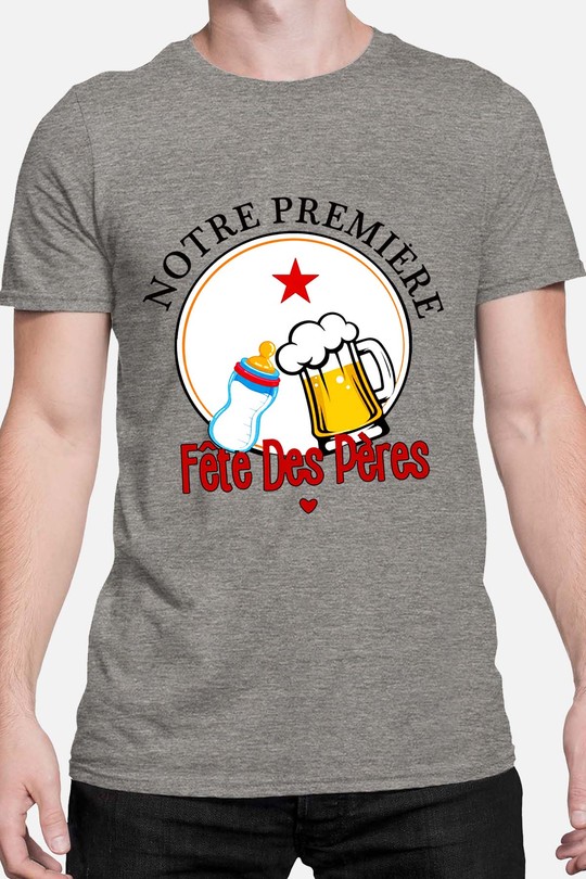 1ère fete peres - Tshirt Homme-GRIS