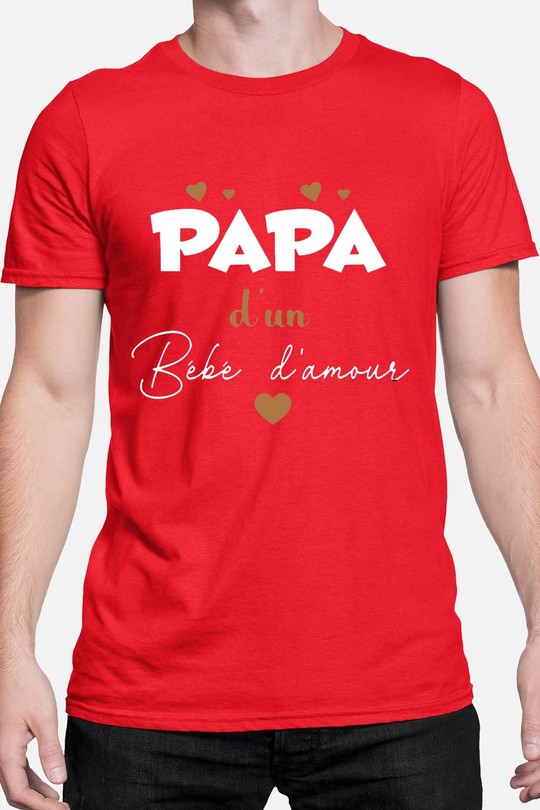 Papa bebe damour OR - Tshirt Homme-ROUGE