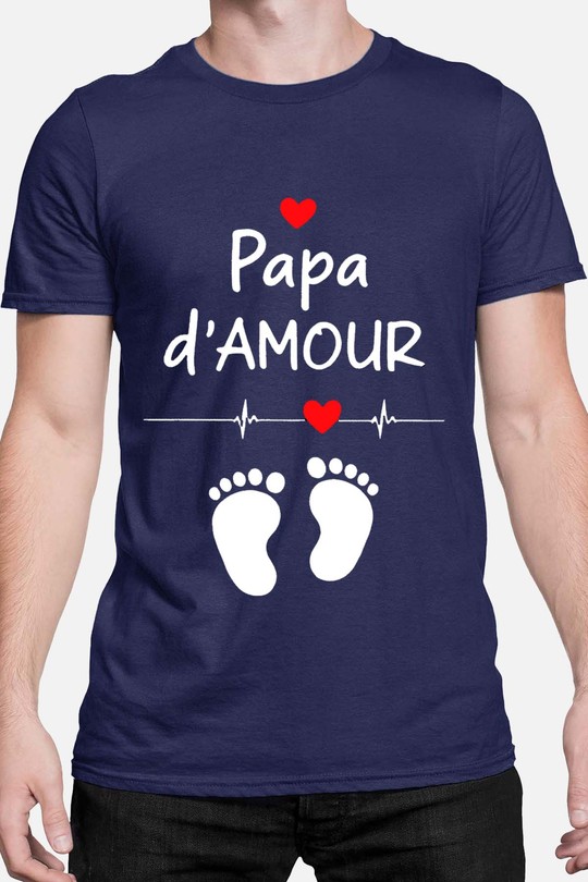 Papa D'amour - Tshirt Homme-MARINE