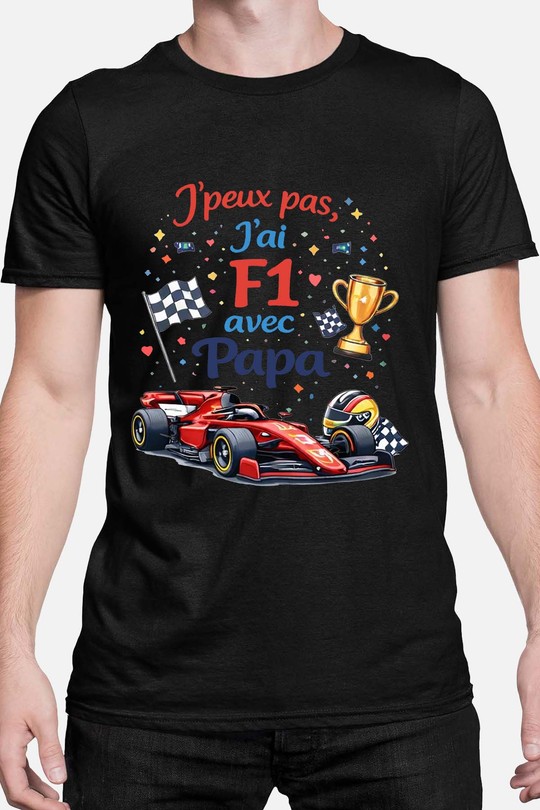 Peux pas... F1 avec papa - Tshirt Homme-NOIR