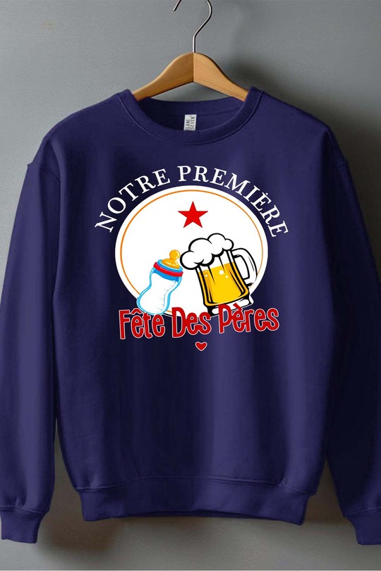 1ère fete peres - Sweat Col Rond Homme-MARINE