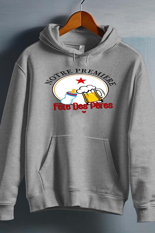 1ère fete peres - Sweat capuche Homme-GRIS