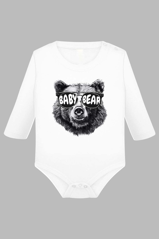 Le baby  Ours K1 - Body Manche longue bébé-BLANC