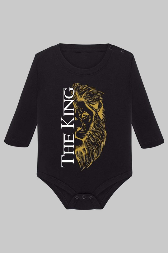 THE king - Body Manche longue bébé-NOIR