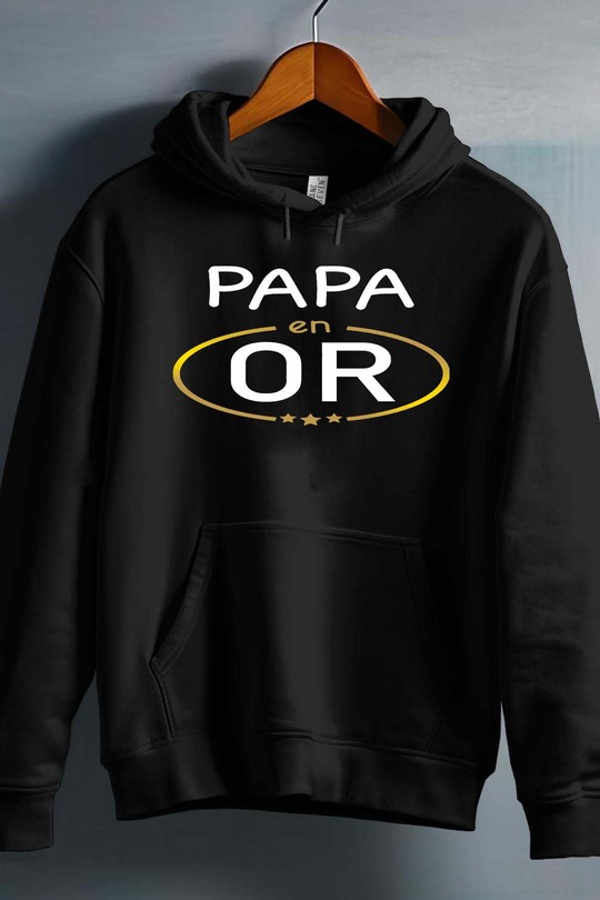 papa en or - Sweat capuche Homme-NOIR