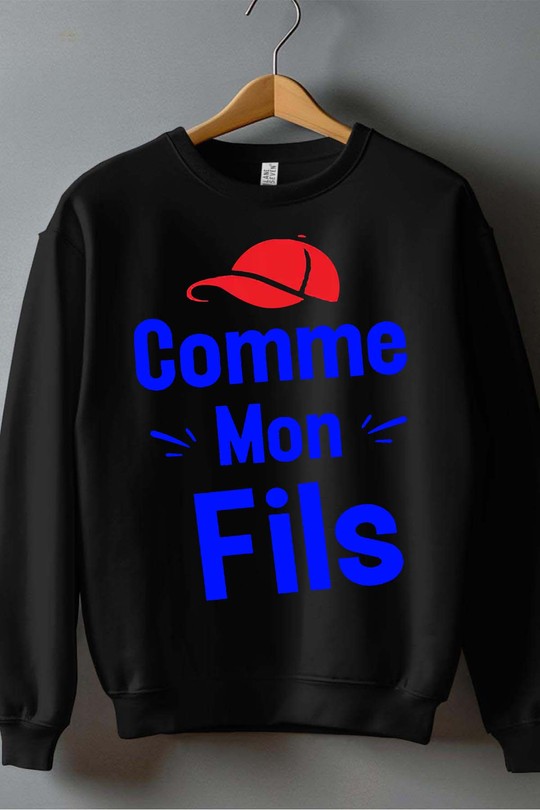 comme mon fils - Sweat Col Rond Homme-NOIR