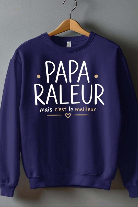 papa raleur - Sweat Col Rond Homme-MARINE