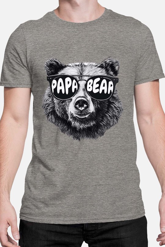 Le Papa Ours K1 - Tshirt Homme-GRIS