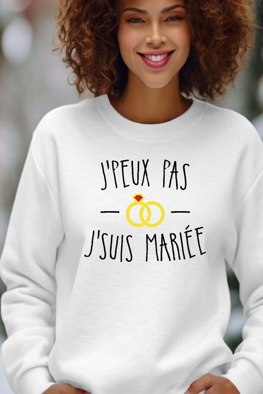 jpeux pas.. mariée F - Sweat Col Rond Femme-BLANC