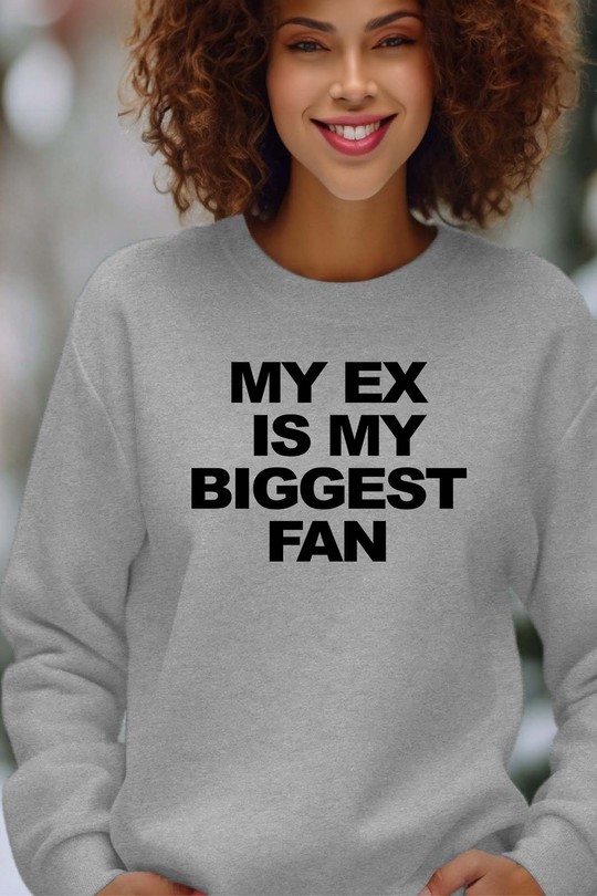 mon ex fan - Sweat Col Rond Femme-GRIS