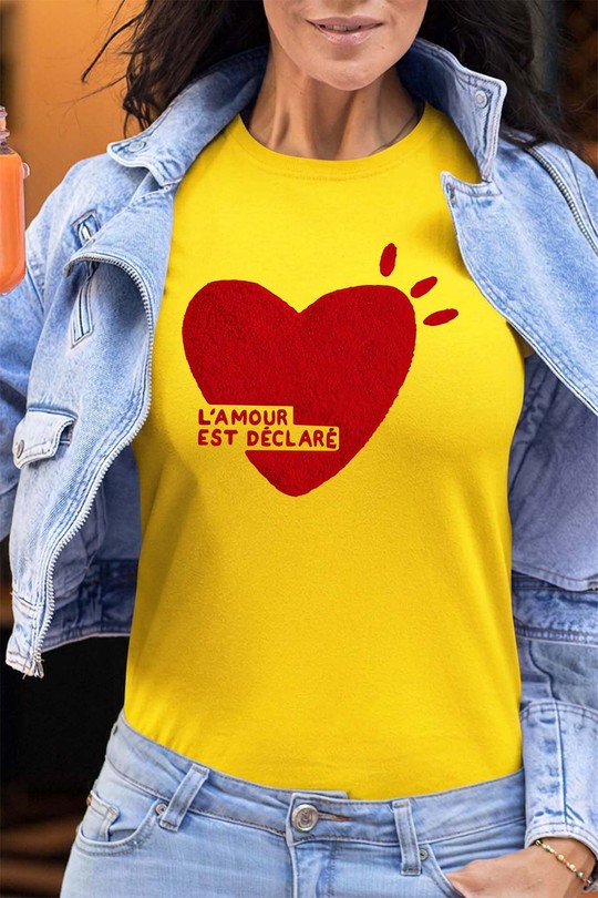 lamour declare - Tshirt Femme - FC-JAUNE