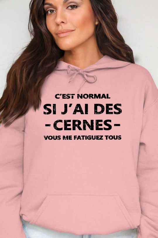 Cerne Fatiguez - Sweat Capuche Femme-ROSE