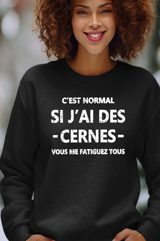 Cerne Fatiguez - Sweat Col Rond Femme-NOIR
