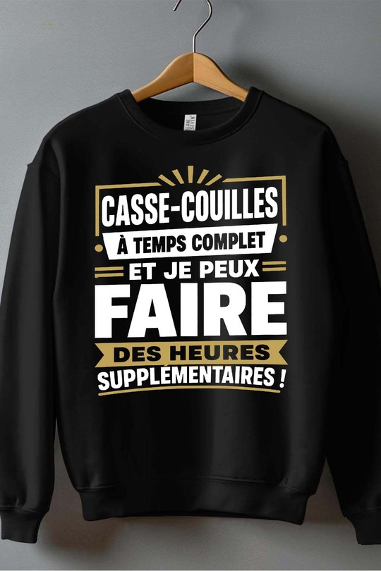 casse hrs supp - Sweat Col Rond Homme-NOIR