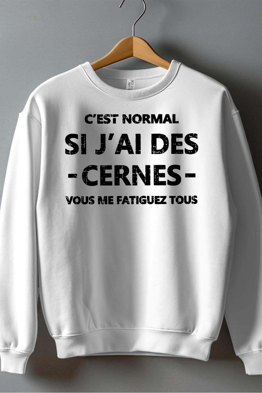 Cerne Fatiguez - Sweat Col Rond Homme-BLANC