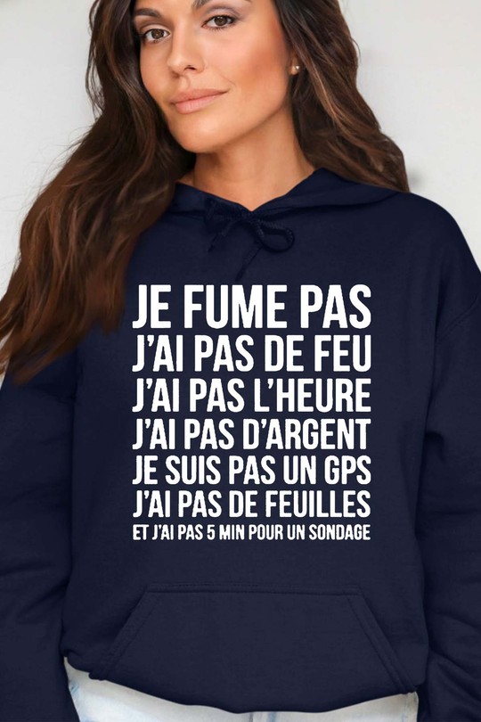fume pas de feu - Sweat Capuche Femme-MARINE