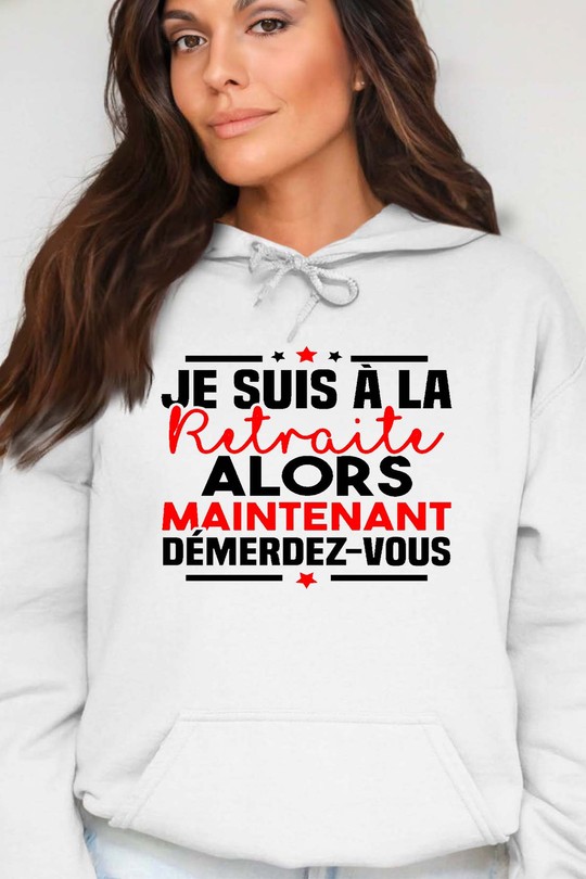 Retraite Démerdez - Sweat Capuche Femme-BLANC