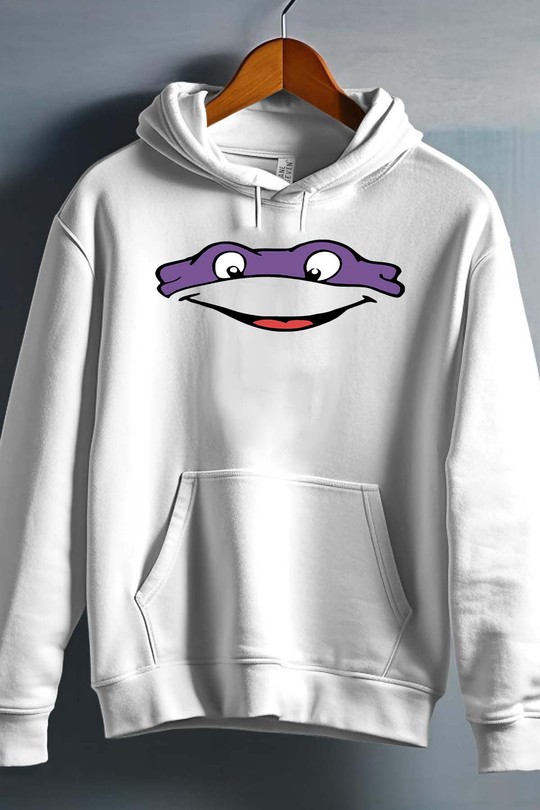 ninja turtles violet - Sweat capuche Homme-BLANC