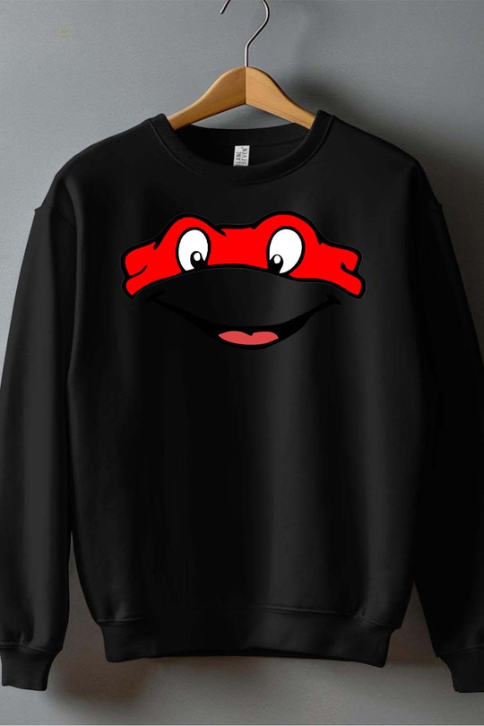 ninja turtles rouge - Sweat Col Rond Homme-NOIR