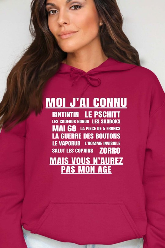 Génération Vintage - Sweat Capuche Femme-BORDEAUX