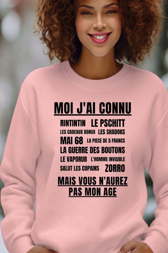 Génération Vintage - Sweat Col Rond Femme-ROSE