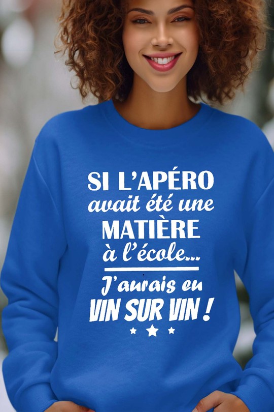 Passion Apéro - Sweat Col Rond Femme-BLEU ROI