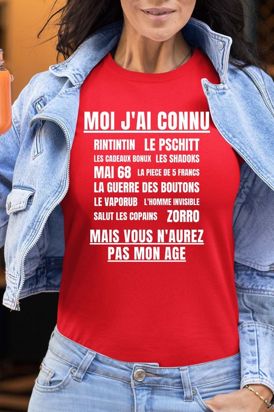 Génération Vintage - Tshirt Femme-ROUGE