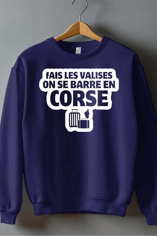 Direction la Corse - Sweat Col Rond Homme-MARINE