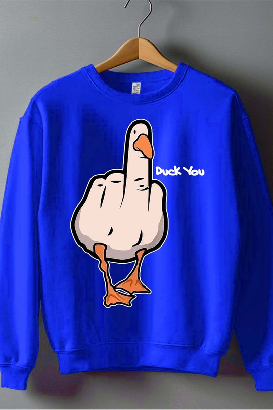duck Canard Insolent - Sweat Col Rond Homme-BLEU ROI