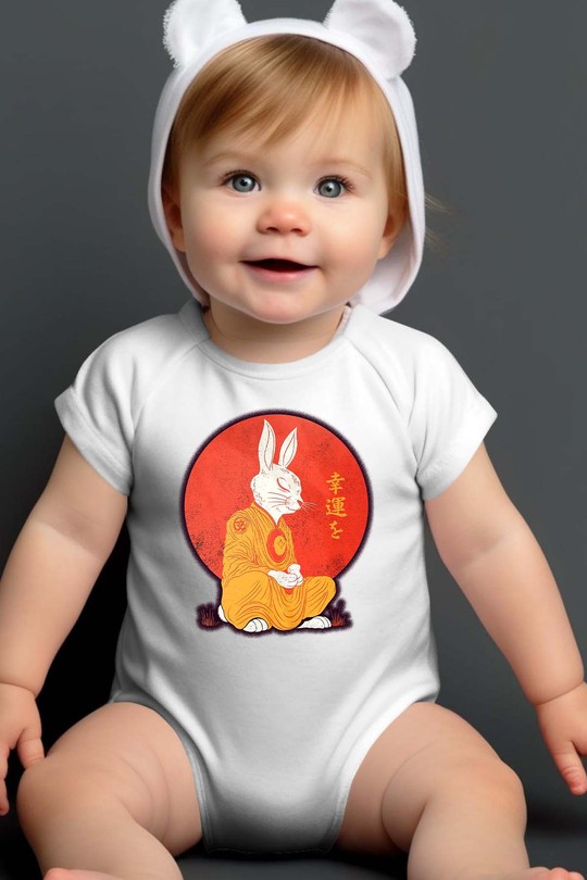Meditation Rabbit - Body bébé-BLANC