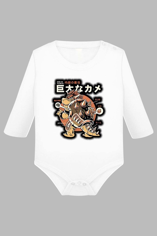 BROWSER Legendary Kaiju - Body Manche longue bébé-BLANC
